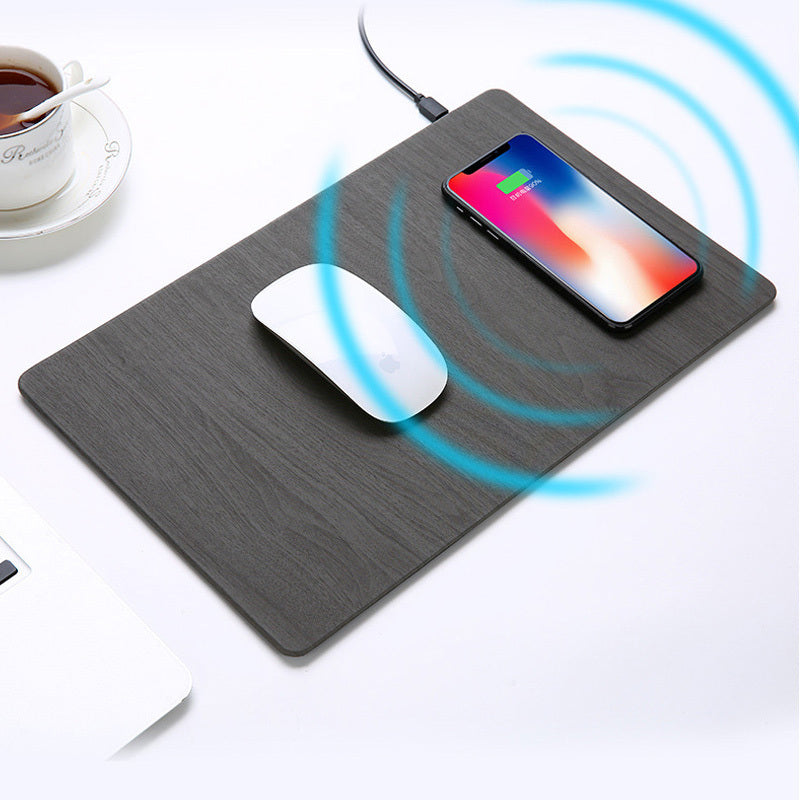 Mobile Phone Qi Wireless Charger Charging Mouse Pad Mat PU Leather Mousepad 1980934937227