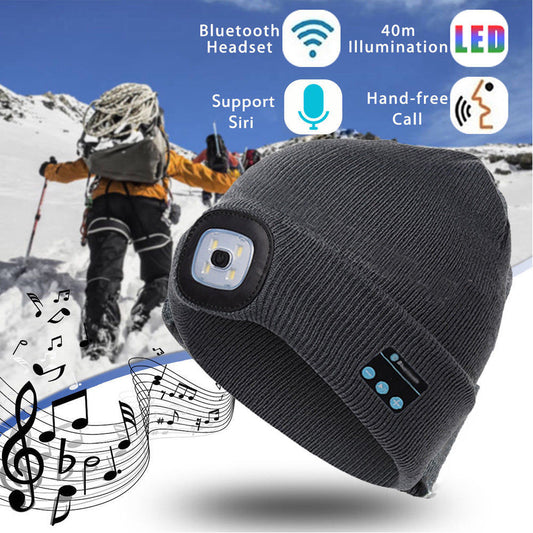 Bluetooth LED Hat Wireless Smart Headset Headphone 198367445925
