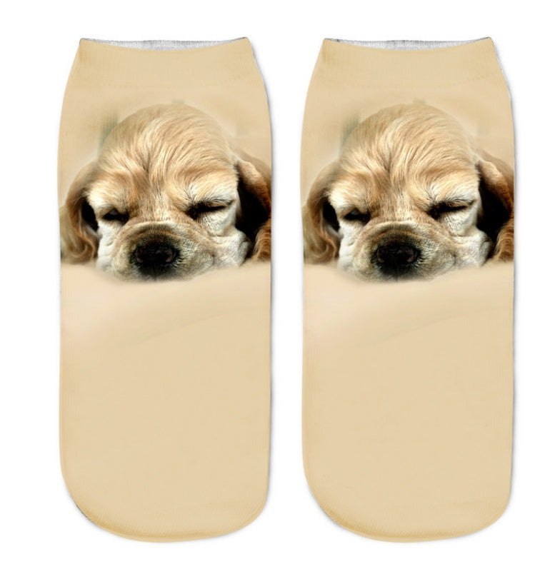 Popular Funny Unisex Short Socks 3D Cat Printed Anklet Socks Casual Socks 19847641712905