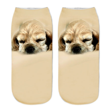 Popular Funny Unisex Short Socks 3D Cat Printed Anklet Socks Casual Socks 19847641712905