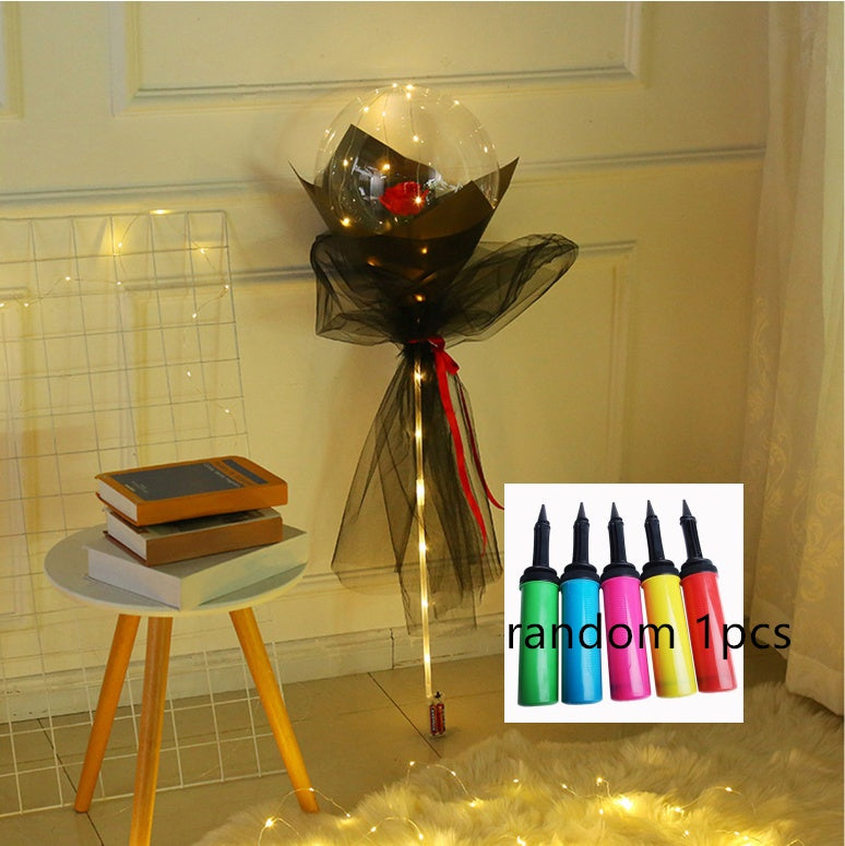 LED Luminous Balloon Rose Bouquet Transparent Bobo Ball Rose 1984979808408