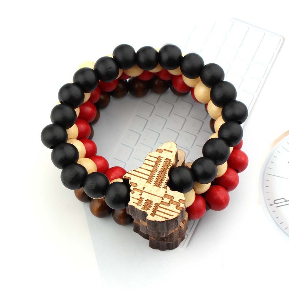 Africa map wooden sign bracelet 1987787629424