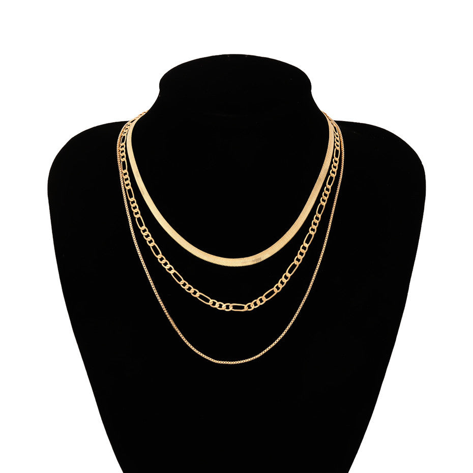 Personalized multi layer snake bone chain 198953938339