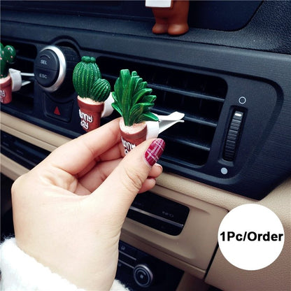 Car Air Freshener Plants Perfume Vent Outlet Air Conditioning Fragrance Clip Cute Creative Ornaments Interior Auto Accessorie