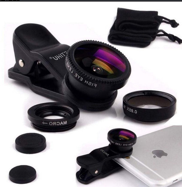 Universal Fisheye Lens 3 in 1 Mobile Phone Clip Lenses Fish - 图片 2
