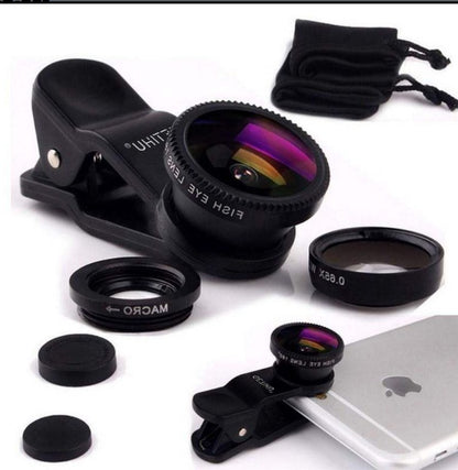 Universal Fisheye Lens 3 in 1 Mobile Phone Clip Lenses Fish - 图片 2