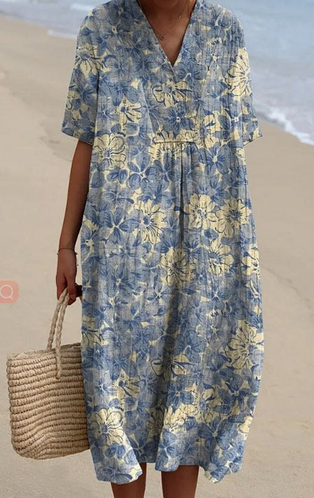 Women's Comfortable Loose Printed Long Dress 19a3927f b4b7 493f b4d5 fd5cf51cfde6
