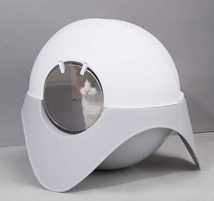 Litter Box Fully Enclosed Snow House Cat Toilet Large UFO Litter Box 19a90e68 aebc 46ed 9152 ce1a2a7d06c9