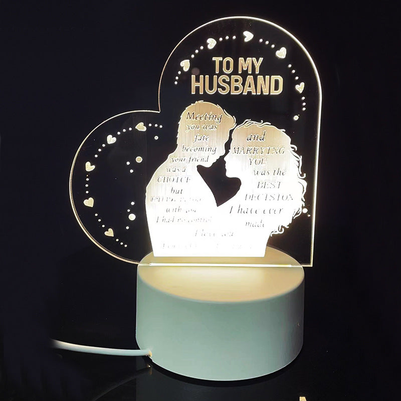 Creative 3D Night Heart Shaped Blessing Language USB Small Table Lamp 19a964b8 bbc7 40f0 a7df d0d884805644