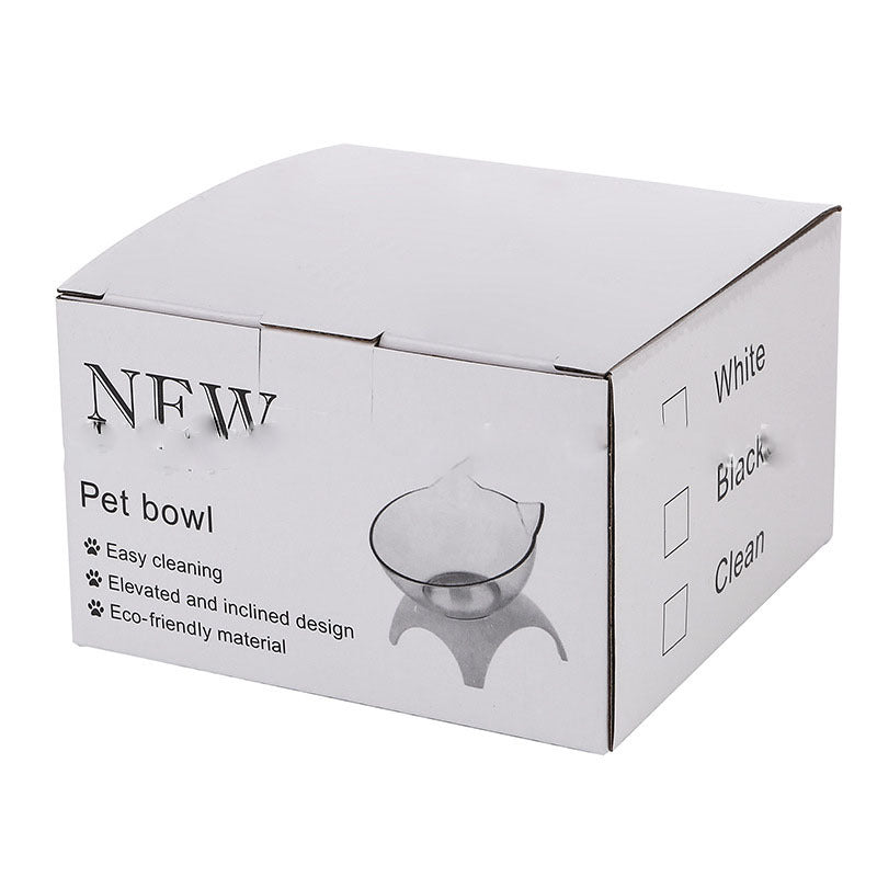Non Slip Double Cat Bowl With Raised Stand Pet Food Cat Feeder Protect Cervical Vertebra Dog Bowl Transparent Pet Products 19