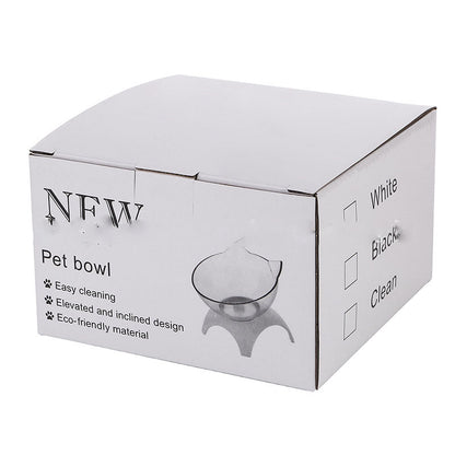 Non Slip Double Cat Bowl With Raised Stand Pet Food Cat Feeder Protect Cervical Vertebra Dog Bowl Transparent Pet Products 19