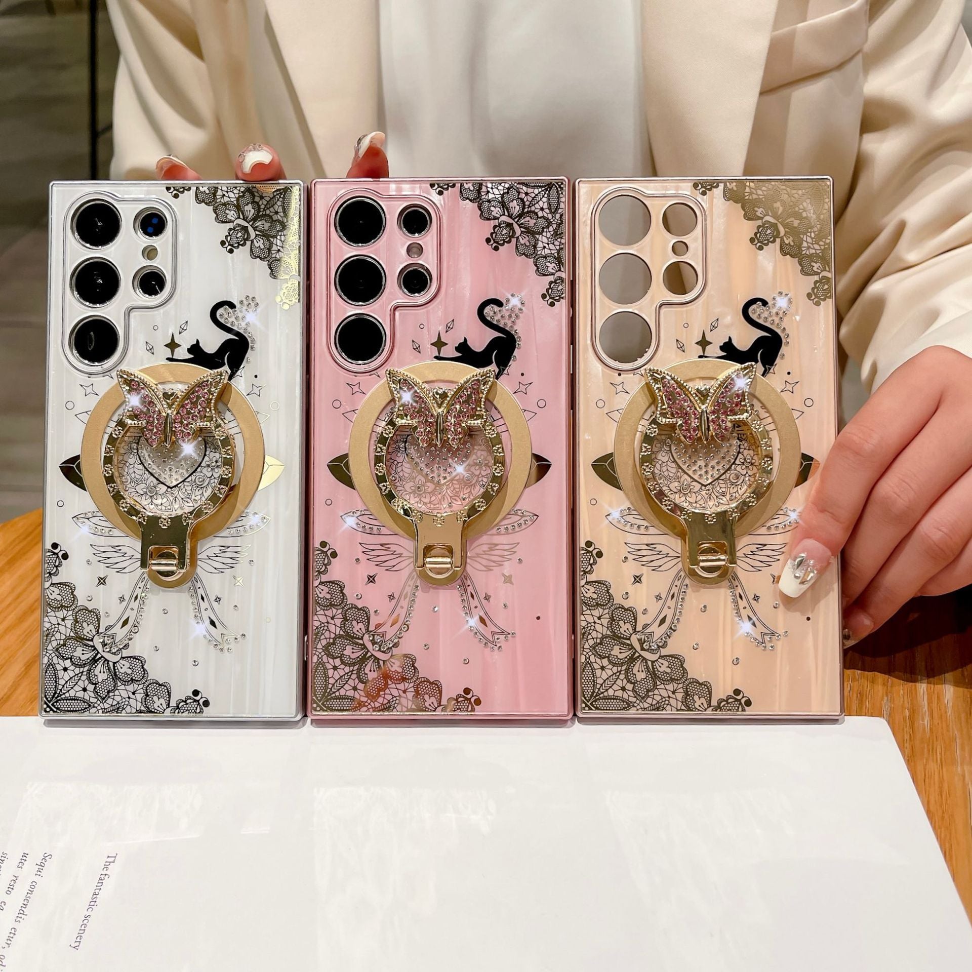 Minimally Designed Diamond Encrusted Butterfly Stand Phone Case 19bdd9c2 2a1d 451a 8f70 c5a35ce21f28