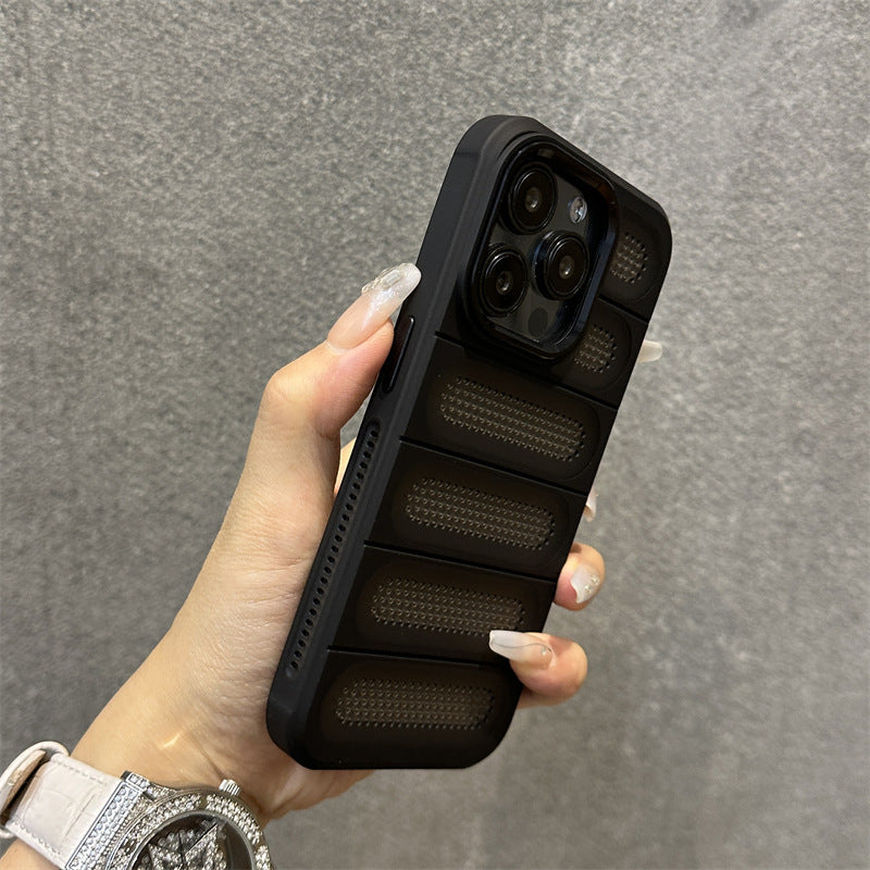 Breathable Heat Dissipation Mesh Case For ApplePhone 15 14 13 12 11 Pro Max Plus Matte Cooling Metal Lens Ring Hard Bumper Co