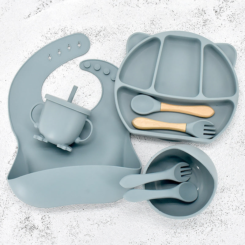 Infant Feeding Tableware Set Divided Grid Silicone Dinner Plate 19f42d42 037b 4028 b063 518007e90056