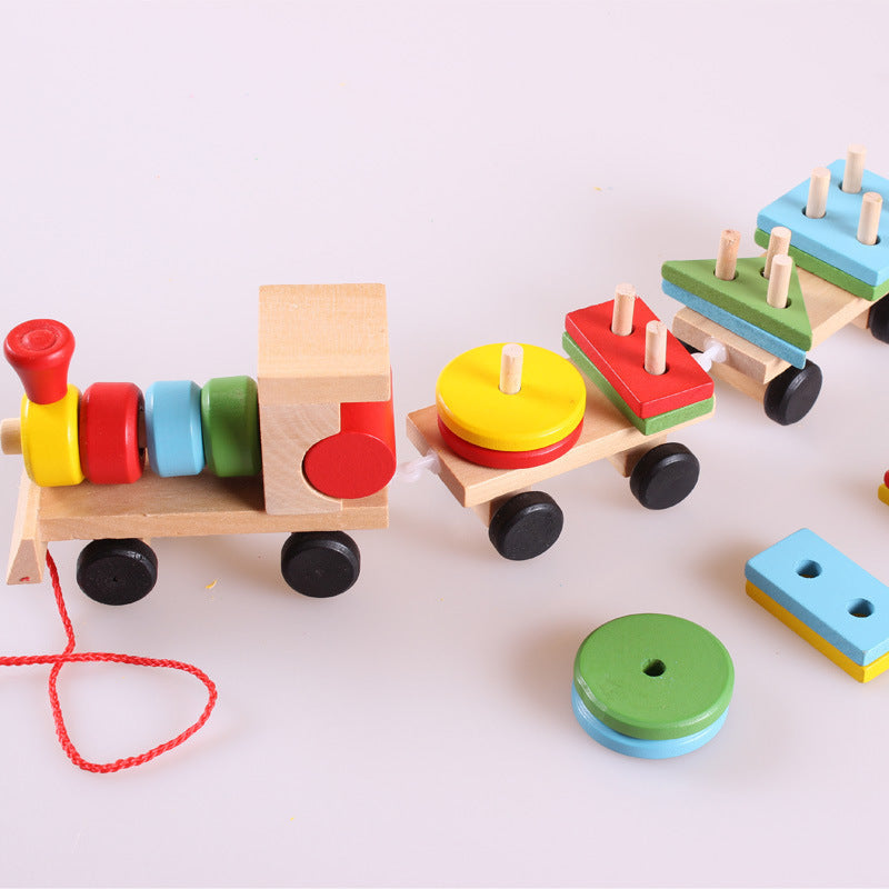 Wooden Train Three-section Tractor Toy Children's Intelligence Puzzle Toys Educational Toys 19f45e39 fea5 447f a819 93e0acf1a