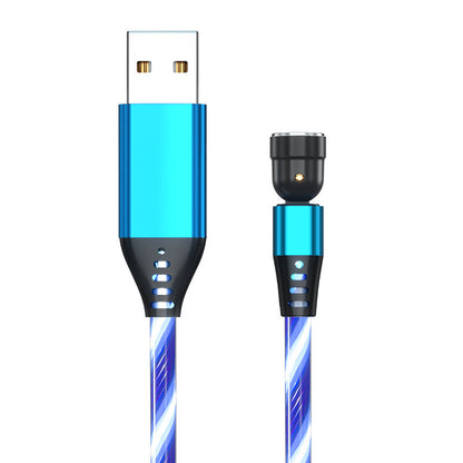 540 Rotate Luminous Magnetic Cable 3A Fast Charging Mobile Phone Charge Cable For LED Micro USB Type C For I Phone Cable - 图片 23