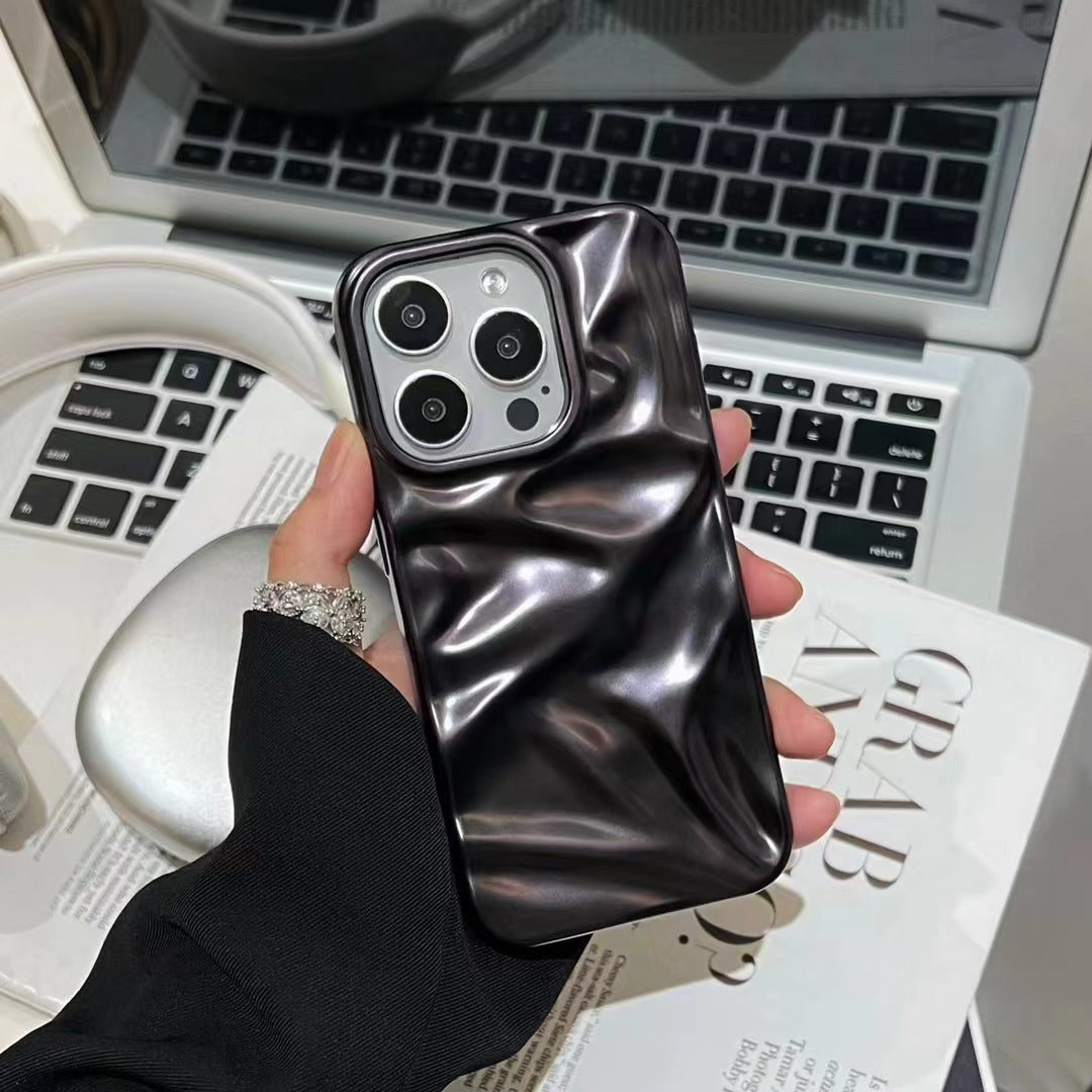 Matte Plating Solid Color Phone Case Water Ripple - 图片 9