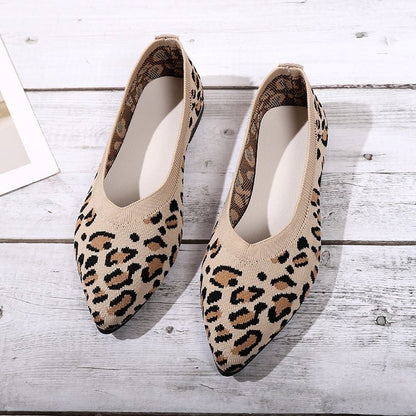 Pointed Toe Shallow Mouth Leopard Print Flat Pumps Fashion Casual Lazy Slip On Pumps 1a257705 2c14 4a0c 8caa 4990fa5dba23