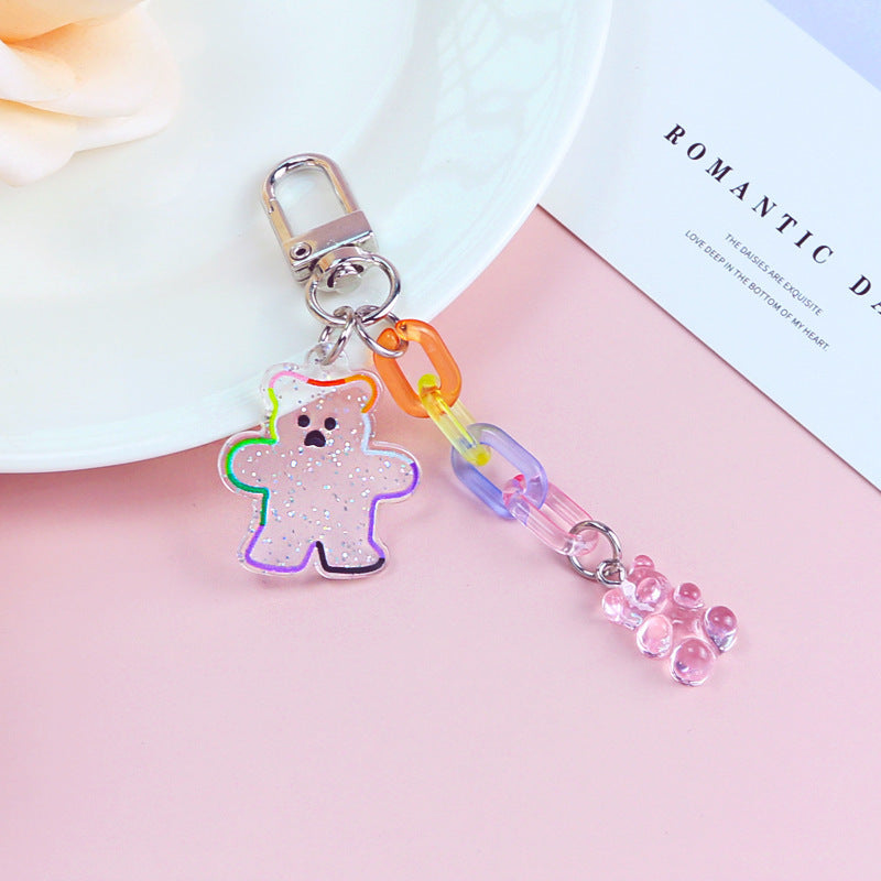 Acrylic Bear Headphone Accessories Keychain Girl Heart 1a4011ec 4a59 401b 8915 19c765844ea4