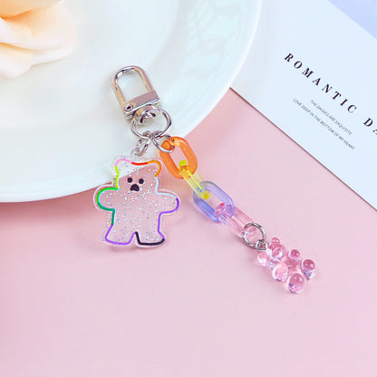 Acrylic Bear Headphone Accessories Keychain Girl Heart 1a4011ec 4a59 401b 8915 19c765844ea4