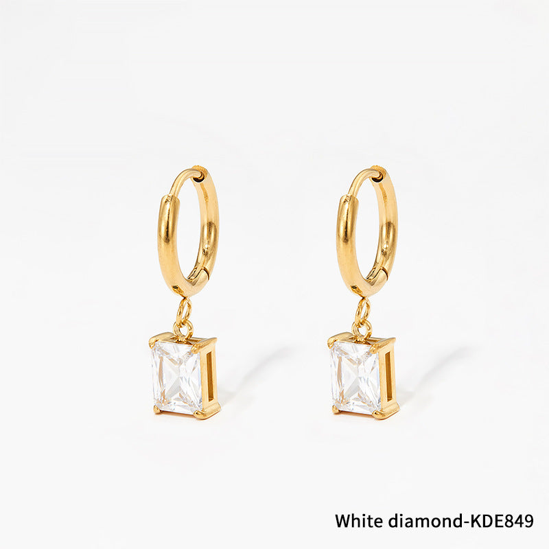European And American Niche Normcore Bag Zircon Stainless Steel Geometric Simple Earrings For Women 1a40148c 01d7 4af3 91c8 4