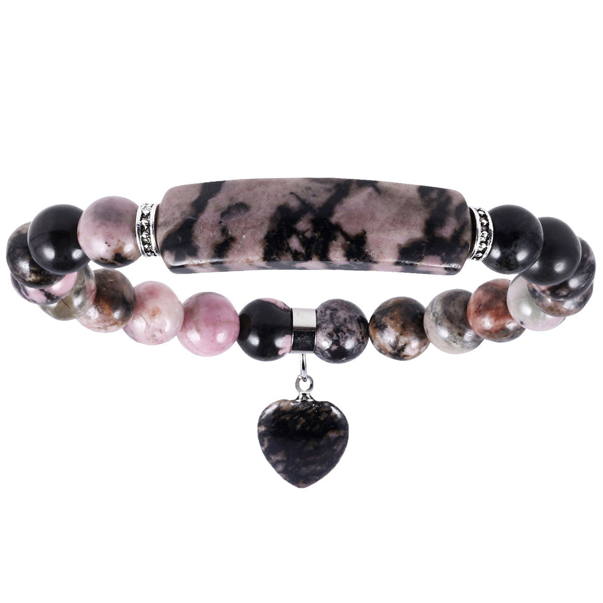 Crystal Round Beads Elbow Bracelet With Heart-shaped Pendant Bracelet 1a514600 aa06 4359 8d06 cc6e965e72f0
