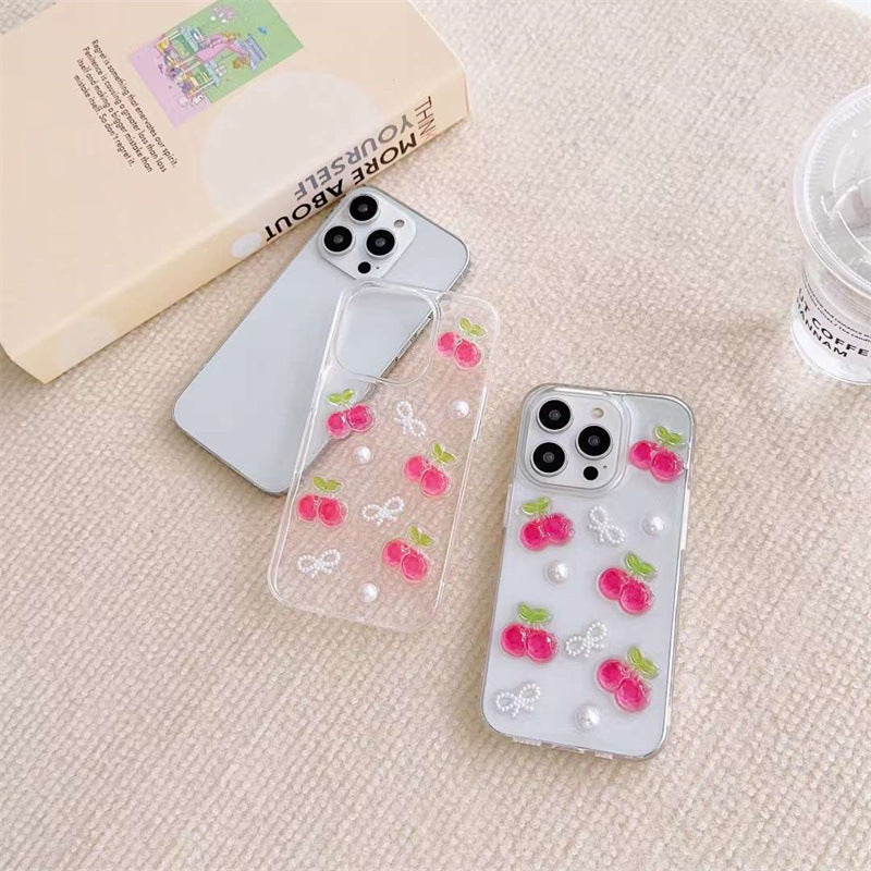 Epoxy Three-dimensional Cherry Bow Phone Case 1a62193b 121f 418d b679 4a1a6f24c867