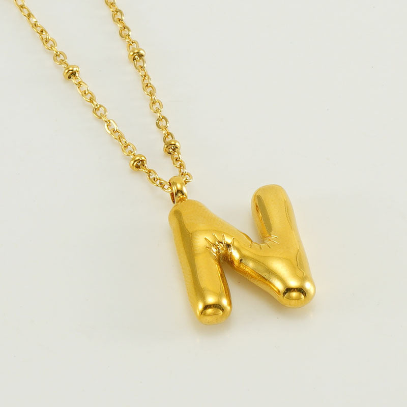 Women's Fashion Bubble Letter Pendant Letter Necklace 1a84daf4 a22d 4595 9ac8 2ba3ac733e0b