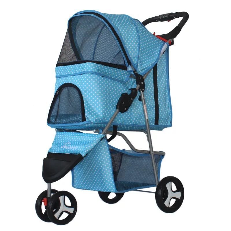 Lightweight Folding Pet Trolley Dogs And Cats Dog Out Stroller Three-wheeled Pet Stroller Dog Out Stroller Supplies 1a862f1b 