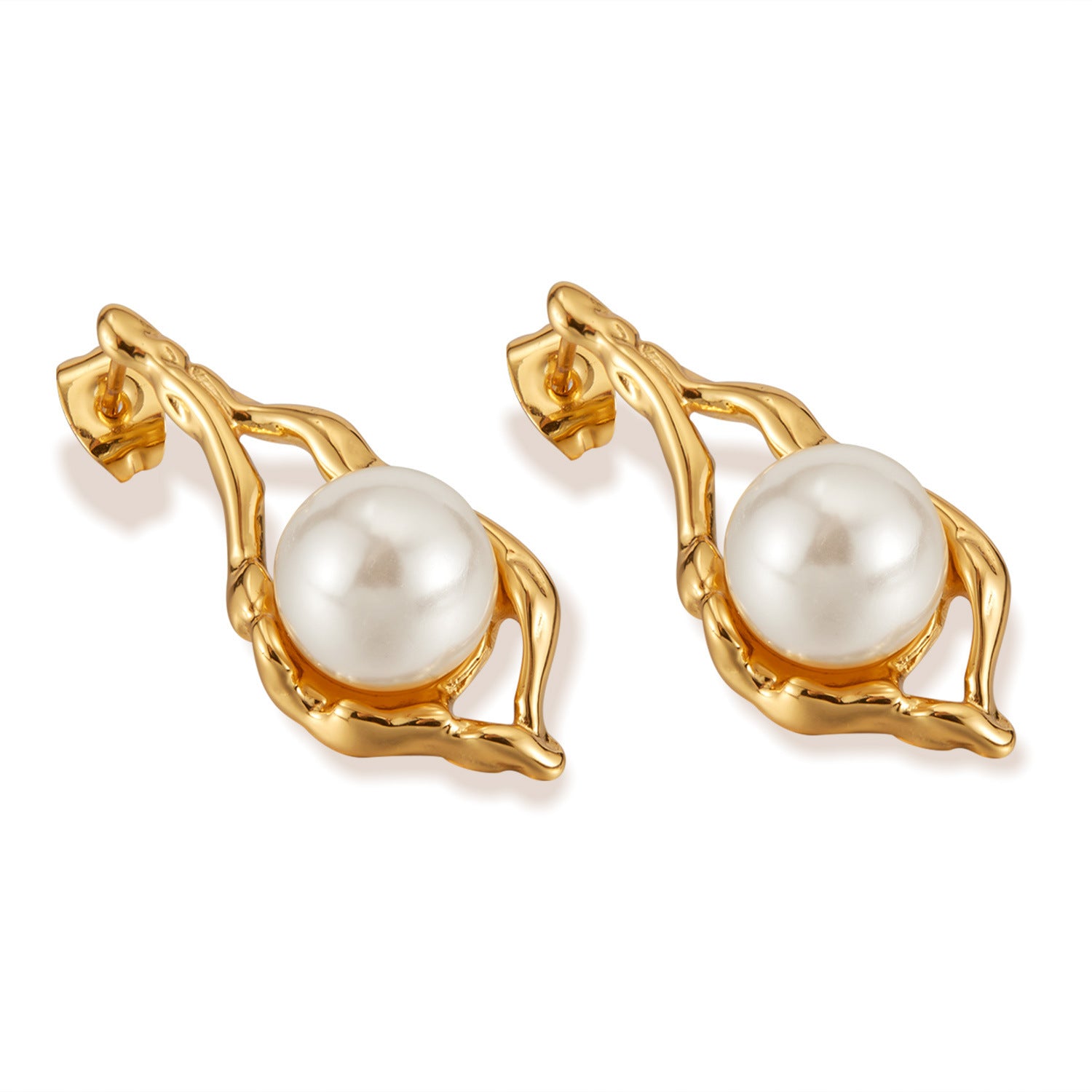 European And American Entry Lux Temperament Earrings Stainless Steel Geometric Pearl 1a8c1ba4 e5a0 491a ae9c 12632b20dbaa