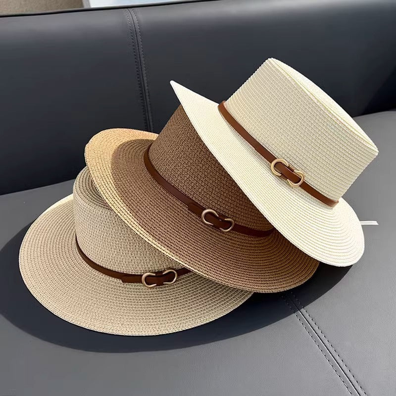 Flat Straw Hat Women's Summer Seaside UV Protection 1abaa278 58b2 4938 9b2b 5058c2b357e0