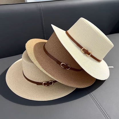 Flat Straw Hat Women's Summer Seaside UV Protection 1abaa278 58b2 4938 9b2b 5058c2b357e0