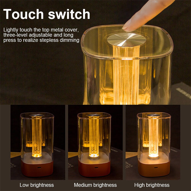 New LED Touch Atmosphere Light USB Charging Eye Protection Bedside Bedroom Lamp Bar Restaurant Garden Decoration Night Light 