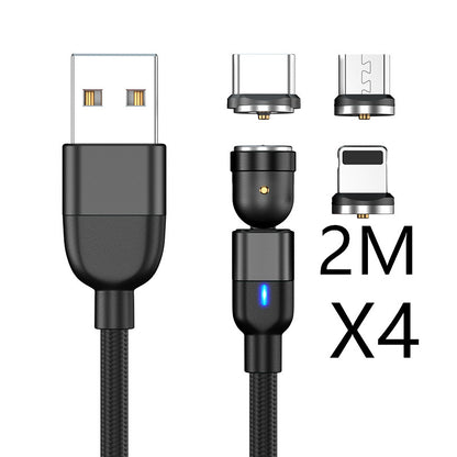 Magnetic Data Cable Threeinone 540-degree Rotation  Charging Cable Suitable - 图片 25