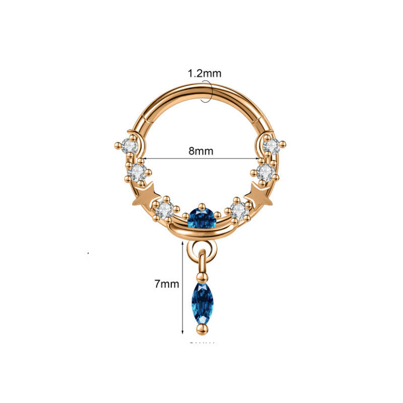 Closed Ring Star Ball Pendant Nose Ring Personality Piercing Jewelry 1b0df0be 4f74 4618 8afd 4544fd88275f
