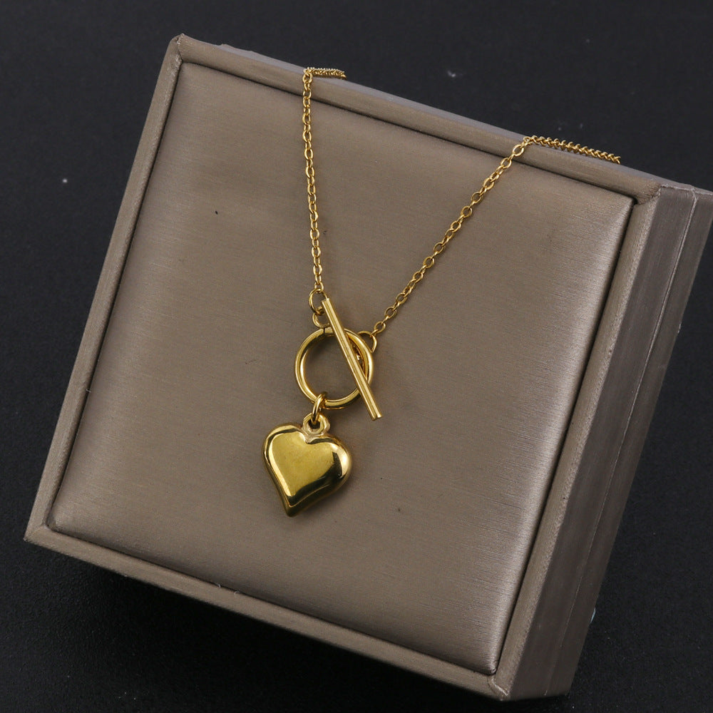 Stainless Steel OT Buckle Heart Necklace Ornament 1b0ed0c2 3b45 47e8 a219 850f497e9282