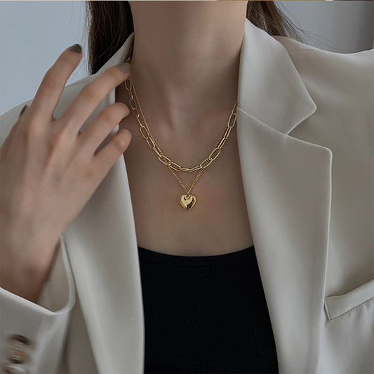 Frosty Wind Hip Hop Love Heart Pendant Necklace 1b1df1c2 9608 4e9a b20a bc8f71de6028