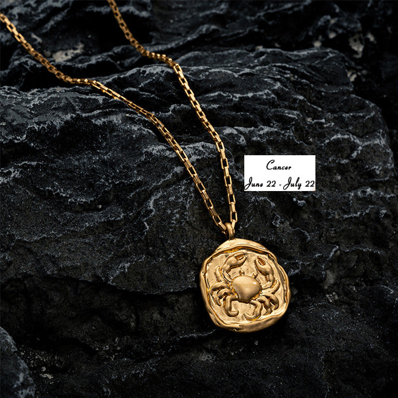 Vacuum Plating 18k Titanium Zodiac Oval Pendant Necklace 1b3d68ea 6cad 44da 98c7 744e1e2bcaf9