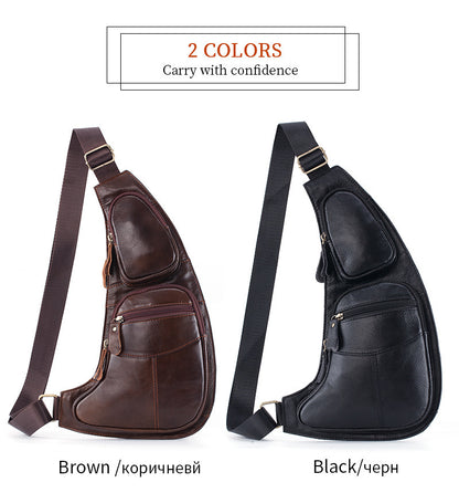 Genuine Leather Men's Crescent Chest Bag First Layer Cowhide 1b4317ca 35c4 4671 bac3 4c0ae9b5bc78