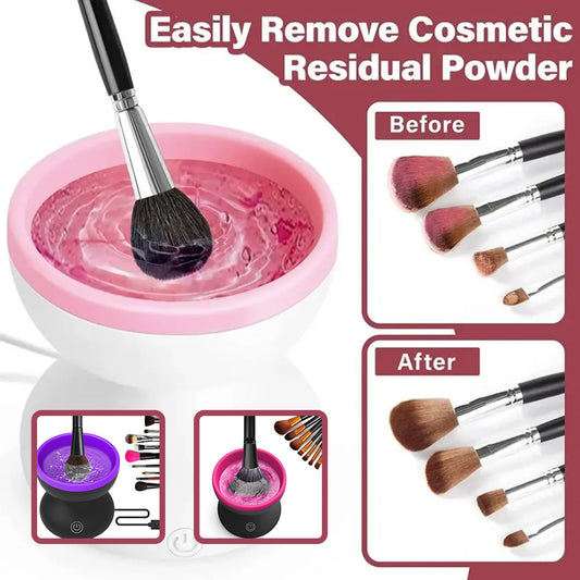 Electric Makeup Brush Cleaner Machine Portable Automatic USB Cosmetic Brush Cleaner Tools For All Size Beauty Makeup Brushes 