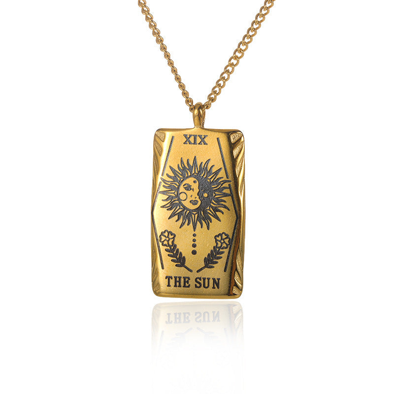 New Personalized Simple Stainless Steel Square Card Necklace 1b9d4fae 3fa2 4158 8e8c a17c4ecd5d02