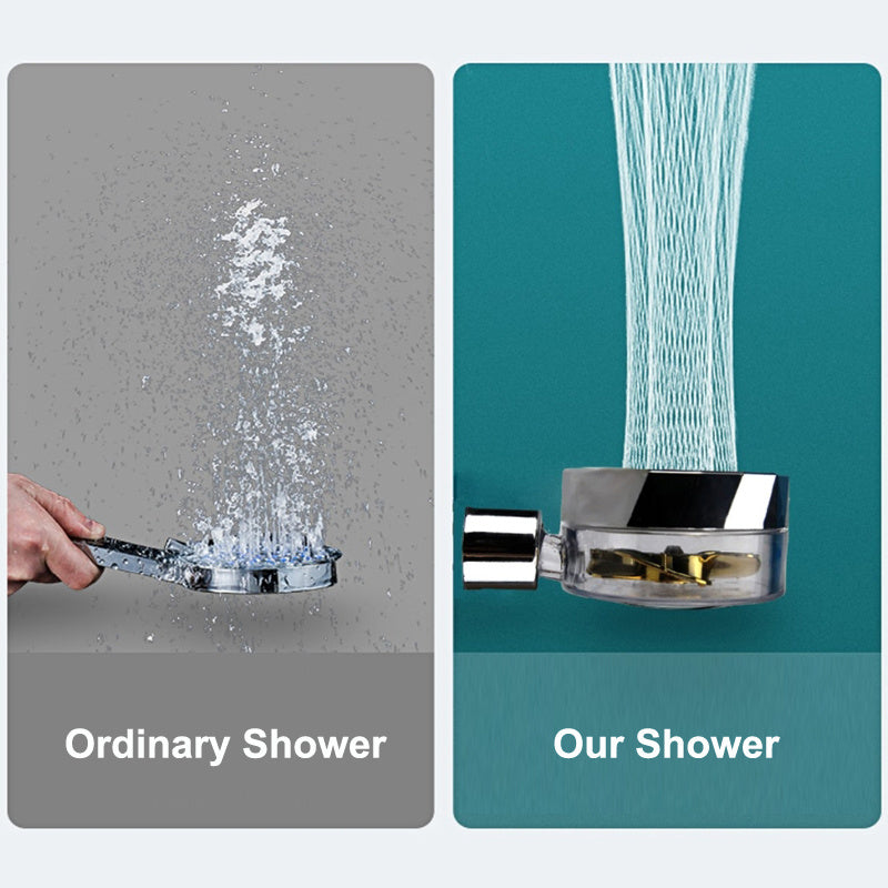 Propeller Driven Shower Head With Stop Button And Cotton Filter Turbocharged High Pressure Handheld Shower Nozzle 1b9e602f 4a