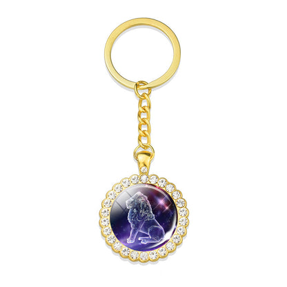Blue Purple Glass Diamond Keychain Constellation Pendant 1bb00ed9 8440 4195 9261 a7ad12e82060