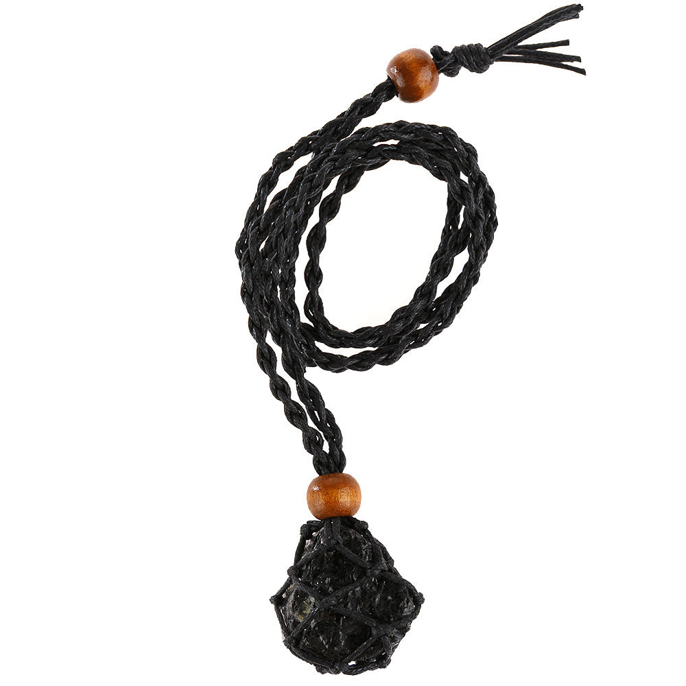 Labradorite Natural Stone Pendant Wrap Braid Necklace Macrame 1bc9d7c1 5d11 4cd9 a3fb f9b2d9a69476