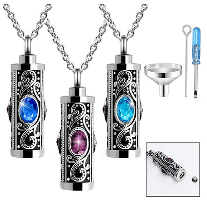 Stainless Steel Birthstone Cinerary Casket Openable Pendant Necklace 1bcb973e aed9 43ba 821b d144f6a6b7a1