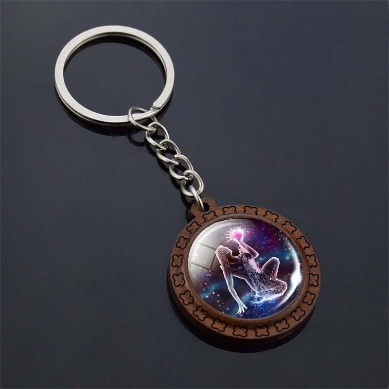 Constellation Keychain Wood Carved Time Gem Pendant 1bce5423 af60 4c70 87ab 551f8b2a8d10