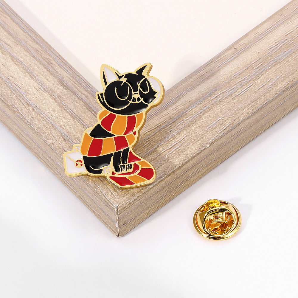 Fashion Cat With Scarf Metal Enamel Brooch 1bda5d85 0247 4b13 ad55 af9ae1a6dff0