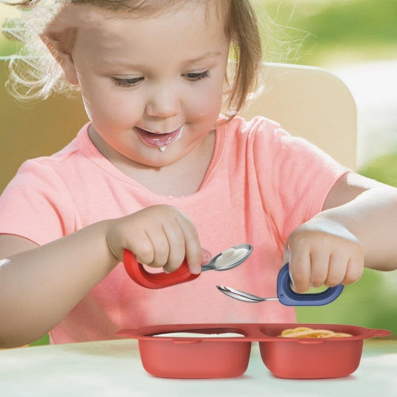 Children's Stainless Steel Round Handle Fork And Spoon Set 1be60bf9 f667 4046 9409 4ef787785d65
