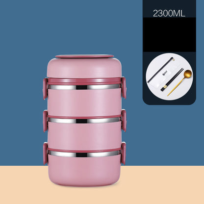 304 Stainless Steel Insulated Barrel Multi-layer Lunch Box - HD Wireless Product #19