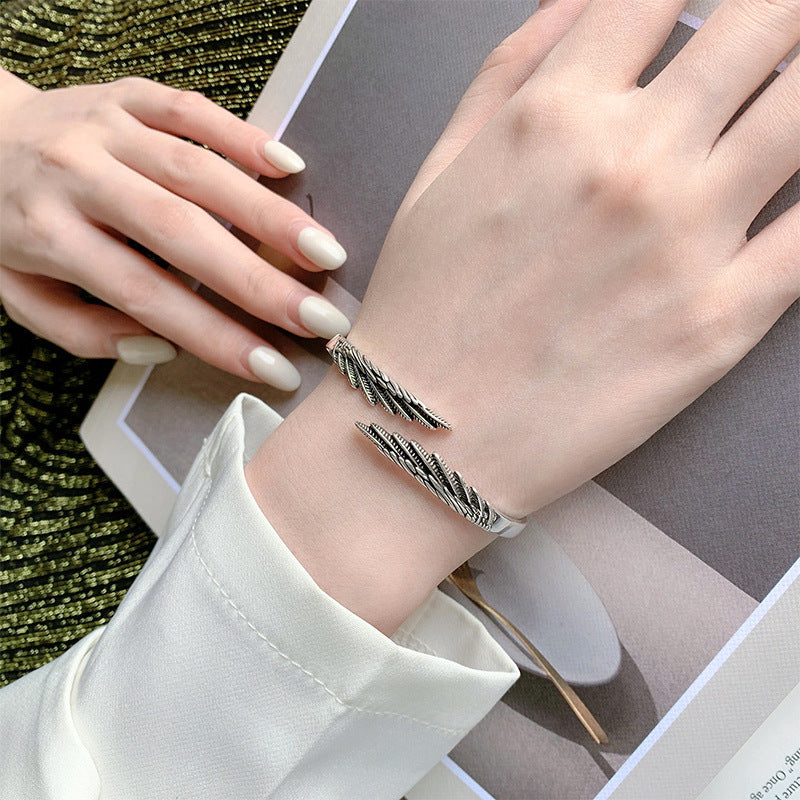 Feather Silver Plated Old Angel Wings Wings Bracelet 1c1113f8 8c18 48e1 aa2f 2240543abfcc